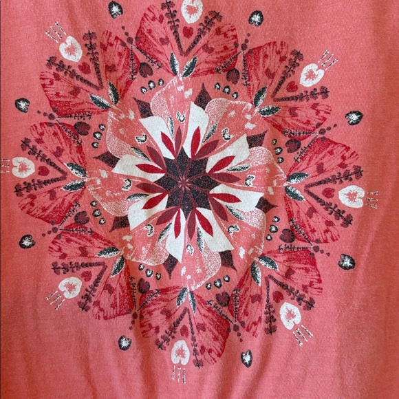 Columbia 2X Women's Rose Coral Mandala Tee Shirt - Picture 3 of 4